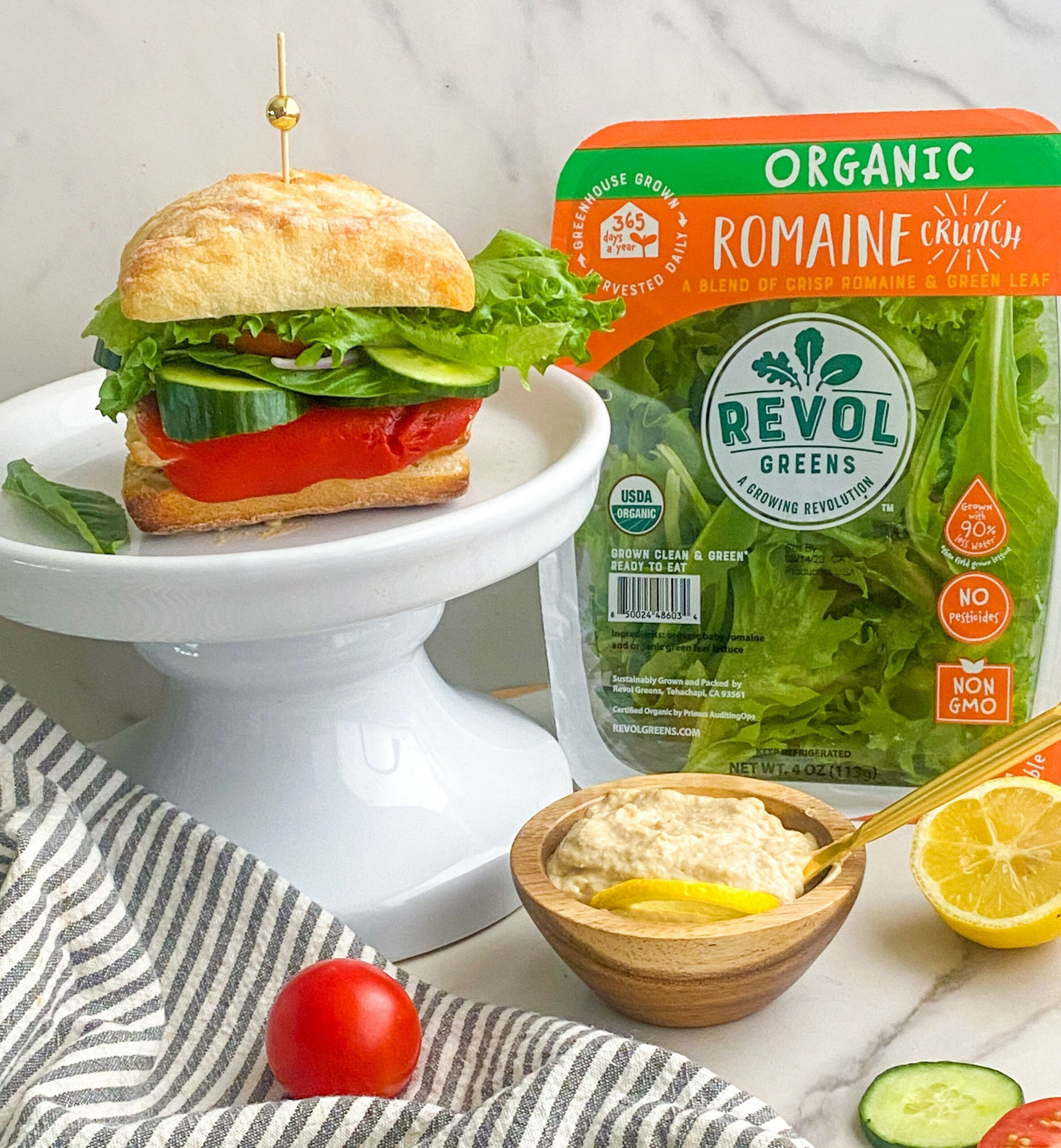 Grilled Vegetable Sandwich with Lemon hummus