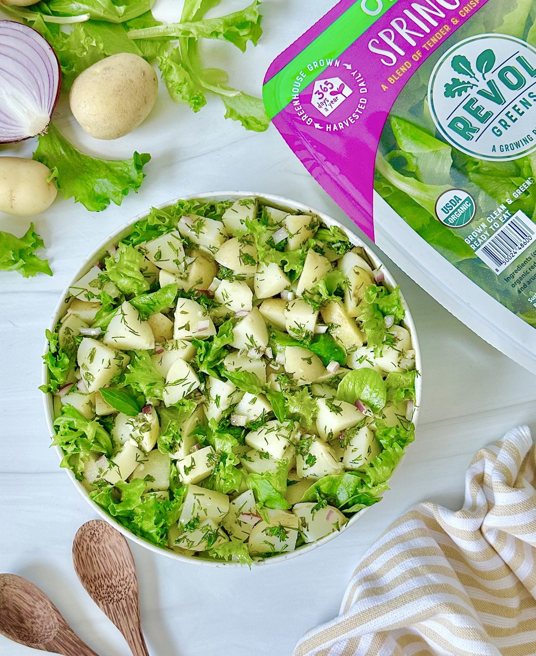 Herbed Potato Salad with Fresh Greens