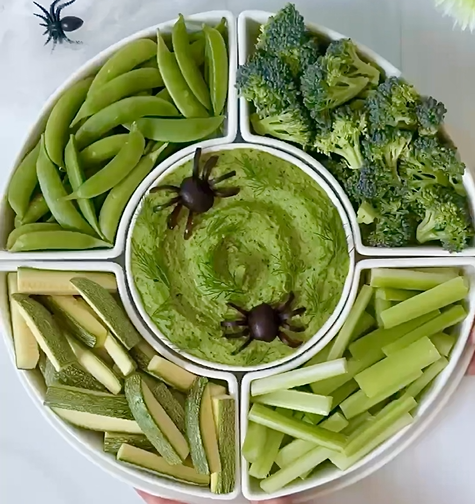 Spooky Spider Halloween Hummus