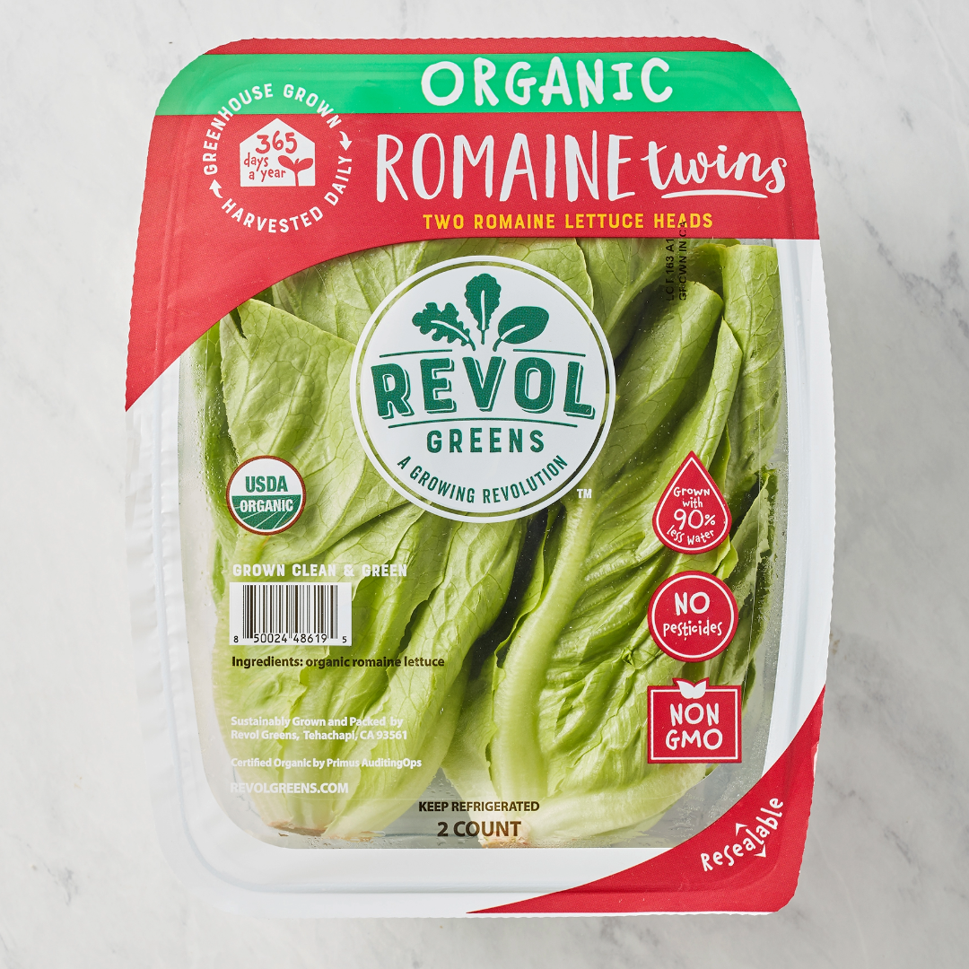 Organic Romaine Twins Revol Greens